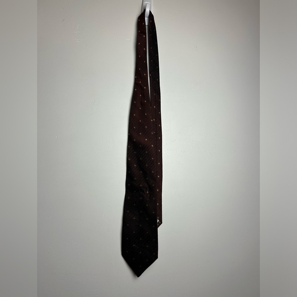 VTG Y2K Kalvin Klein Collection 100% Silk Brown Mens Boho Formal Work wear Tie - Picture 3 of 10